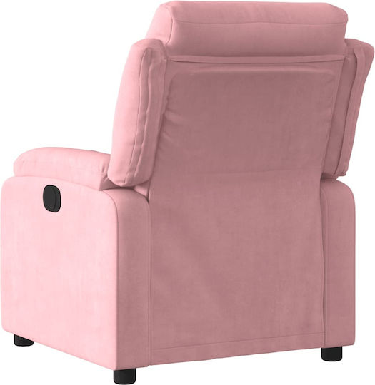 Πολυθρόνα Relax με Υποπόδιο Βελούδινη Ροζ 75x92.5x100cm