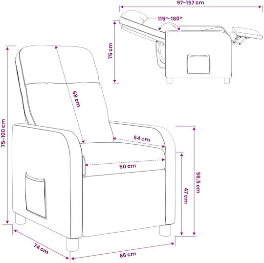 Relax Sessel Dunkelbraun 66x95x100cm