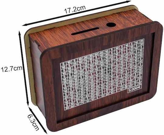 Ξύλινος Diy Κουμπαράς Αποταμίευσης Στόχο Χρημάτων Έως 5000 Ευρώ Μαρκαδόρο Σημείωσης Καφέ