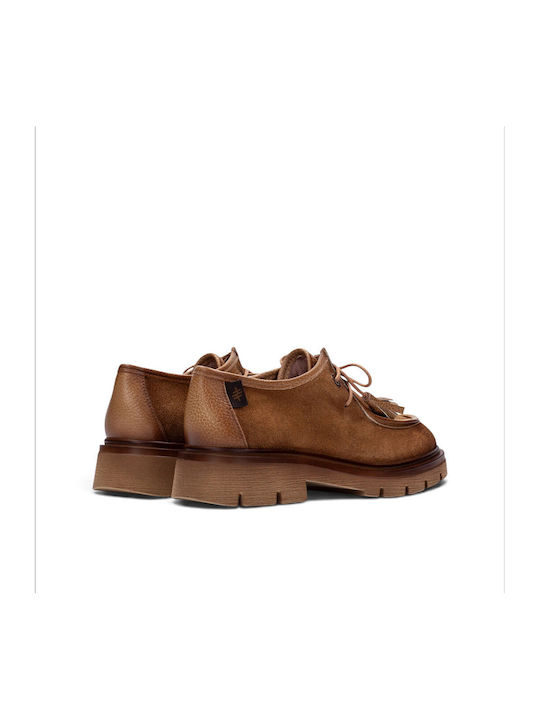 Leather Women's Moccasins in Beige Colour
