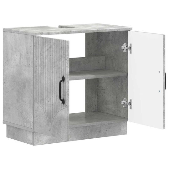 vidaXL Vanity Unit Without Sink W59.5xD31.5xH56cm Concrete Grey