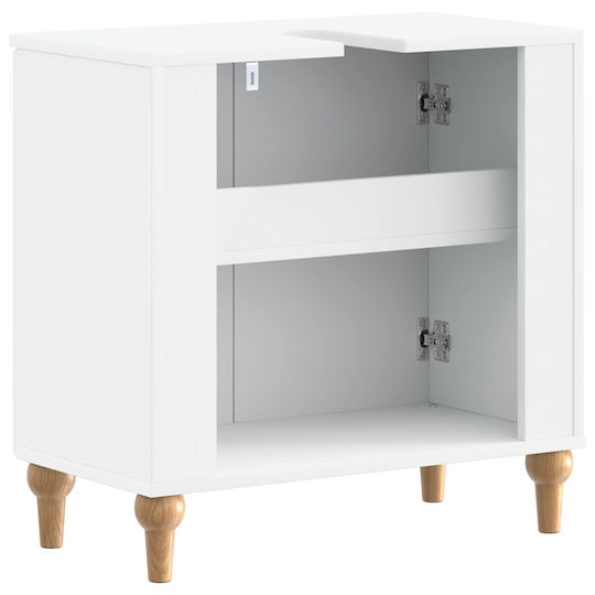 vidaXL Badezimmer Waschtisch-Einheit ohne Waschbecken M59.5xB31.5xH59cm Weiß