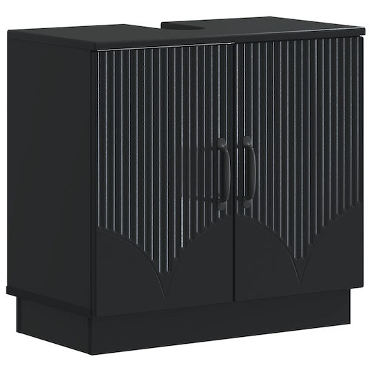 vidaXL Bathroom Vanity Unit without Sink W59.5xD31.5xH56cm Black