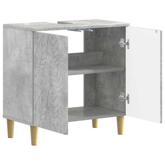 vidaXL Bathroom Vanity Unit Without Sink W59.5xD31.5xH59cm Concrete Grey