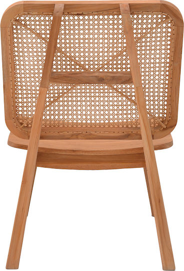Viborg Πολυθρόνα Φυσικό Teak Ξύλο / Φυσικό Rattan 60x75x87cm