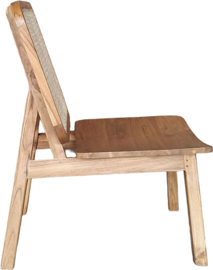 Viborg Πολυθρόνα Φυσικό Teak Ξύλο / Φυσικό Rattan 60x75x87cm