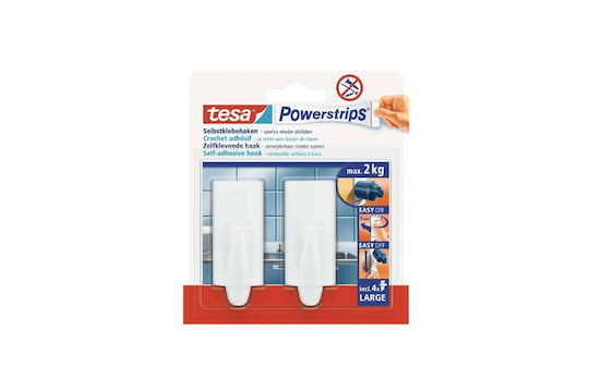 Tesa 58055-00004-20 Cârlige Cu Autocolant Din Plastic Argintii 2 Bucăți Tesa 58055-00004-20 Cârlige Cu Autocolant Din Plastic Argintii 2 Bucăți