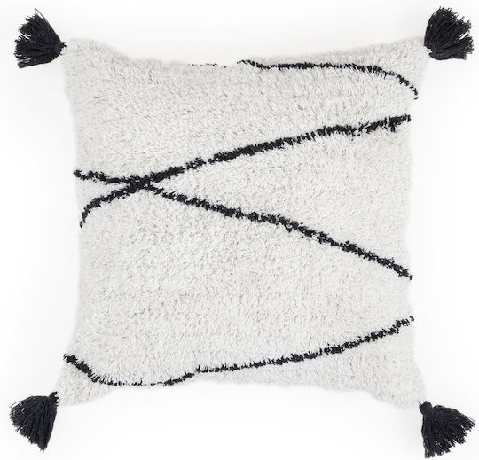 Nima Perna De Canapea Vibe Din 100% Bumbac Ecru Negru 45x45cm