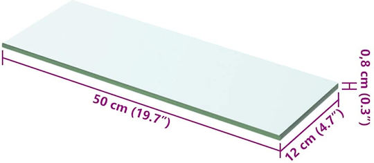 Transparent Wall Shelf 50x12x0.8cm