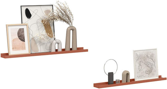 Red Wall Shelves 2 Pieces 80x9x3cm