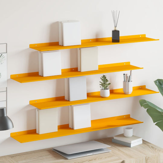 Wall Shelves (4 Pieces) 100x18x2.5cm Chamomile Yellow