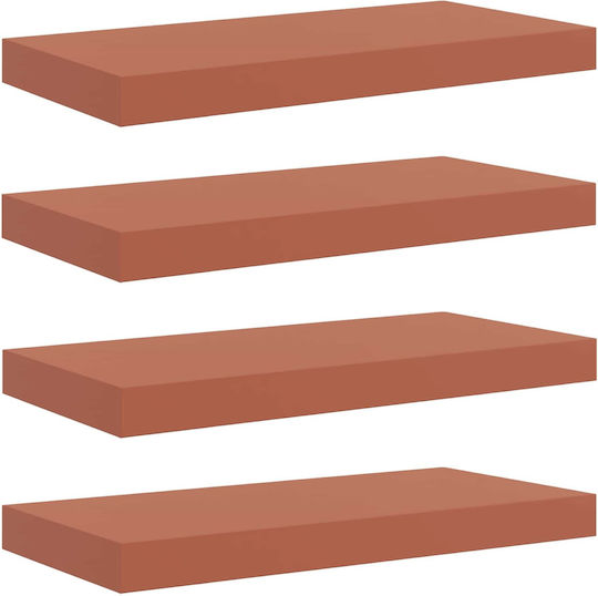 Red Wall Shelves 4 Pieces 50x23x4cm