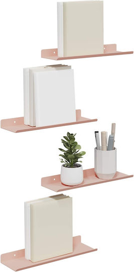 Pink Wall Shelves 4 Pieces 30x9x2.5cm