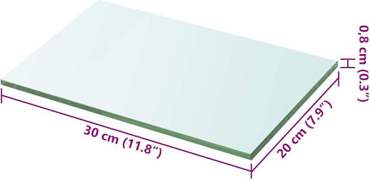 Прозрачен Стенен Раф 30x20x0.8см