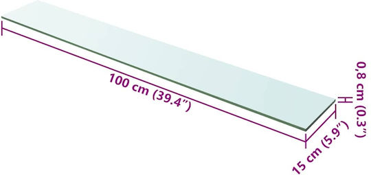 Прозрачни Стенни Рафтoве (2 бр) 100x15x0.8 см
