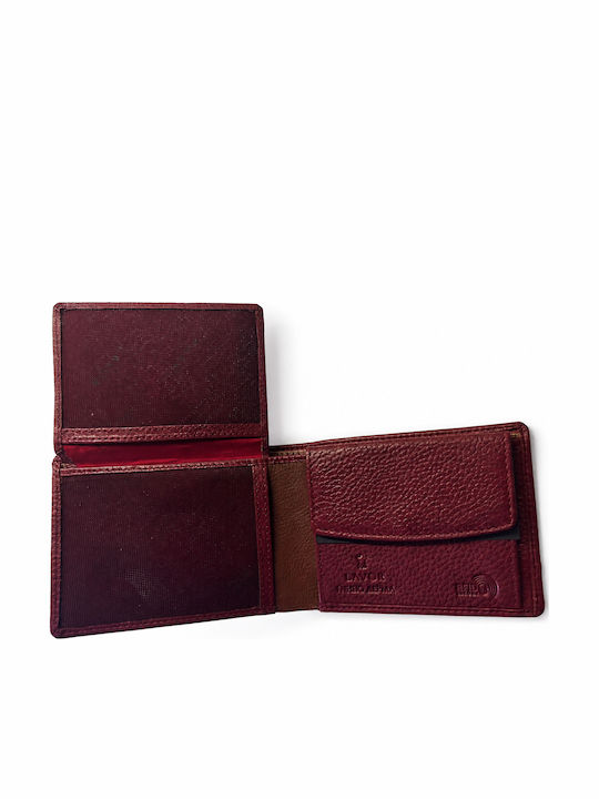 Leather Men's Wallet with RFID Burgundy