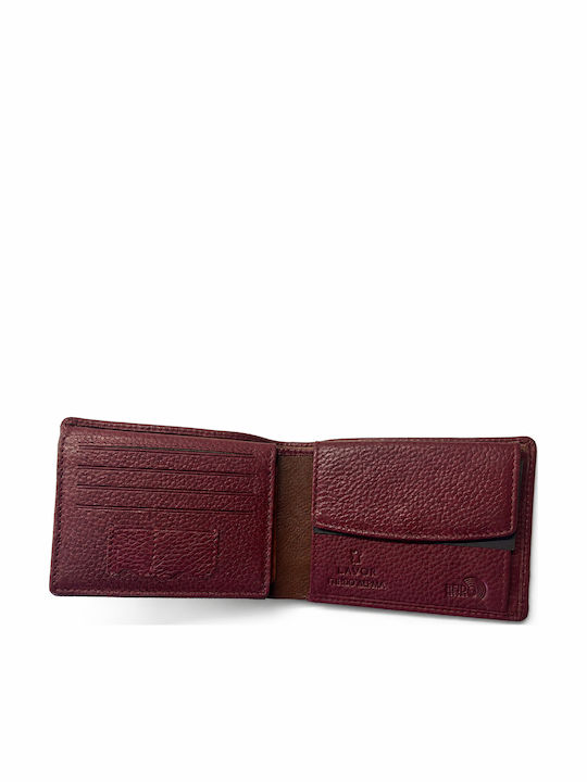 Leather Men's Wallet with RFID Burgundy