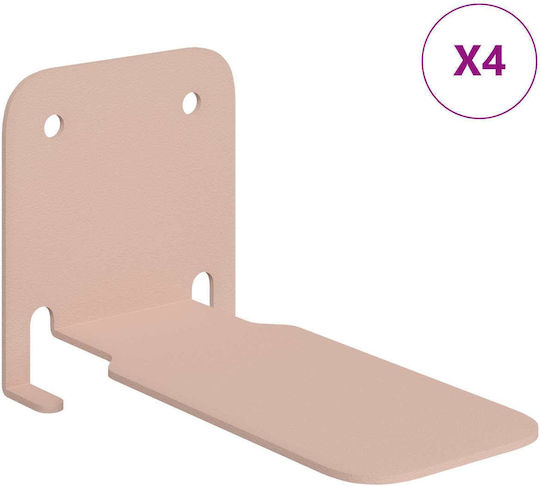 Pink Wall Shelves 4 Pieces 10.8x6x6.6cm