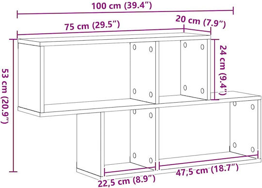 Ράφι Μαύρη Δρυς 100x20x53εκ.