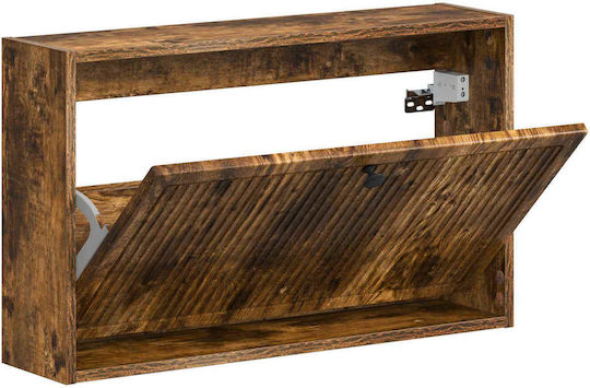 Ede Метален Черен Шкаф за Обувки с Накланящи се Рафтове Д71xШ17xВ43cm