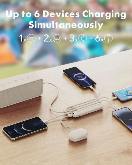 Charmast W2065 Baterie Externă 20000mAh 20W cu 2 Porturi USB-A și Port USB-C Power Delivery / Quick Charge Alb