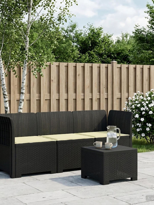 Three-Seater Outdoor Rattan Sofa With Cushions