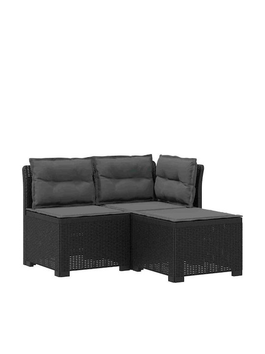 Three-Seater Outdoor Rattan Sofa With Cushions