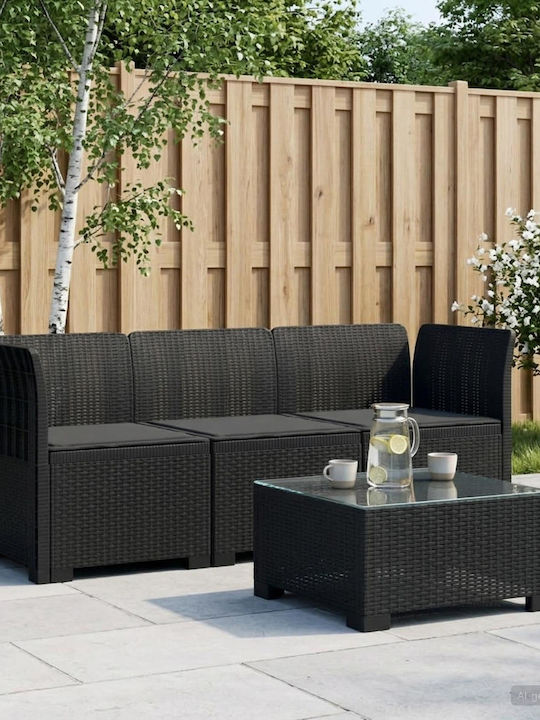 Three-Seater Outdoor Rattan Sofa With Cushions