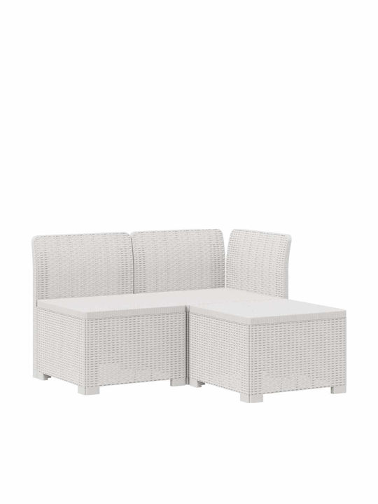 Canapea Tripost De Exterior Din Rattan Cu Perne