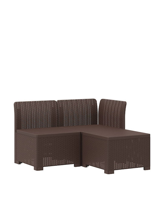 Drei-Sitzer Outdoor-Sofa aus Rattan mit Kissen