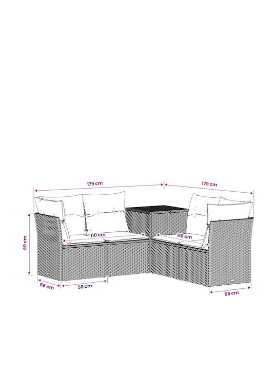 Outdoor Corner Rattan Sofa With Cushions