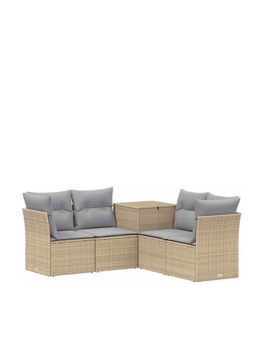 Ecksofa für den Außenbereich Rattan mit Kissen