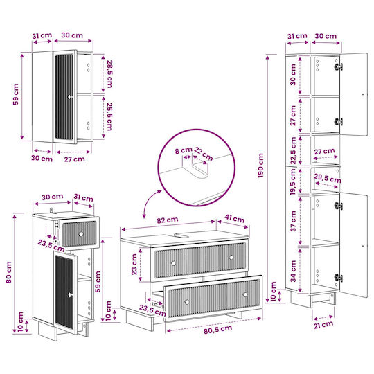 vidaXL Bathroom Vanity Unit without Sink White