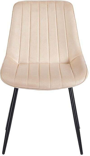 Bony Velvet Dining Chair Beige 51x58x87cm