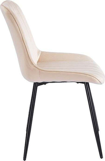 Bony Velvet Dining Chair Beige 51x58x87cm