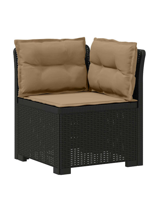 vidaXL Dreisitzer Gartenrattan Sofa mit Kissen