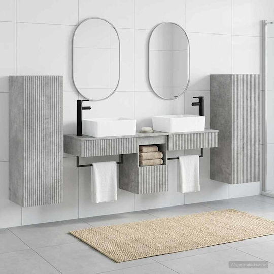 vidaXL Πάγκος χωρίς Νιπτήρα Μ33xΒ34.5xΥ100cm Γκρι Σκυροδέματος