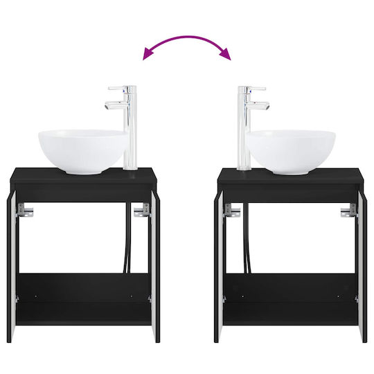 vidaXL Πάγκος χωρίς Νιπτήρα Μ33xΒ34.5xΥ100cm Μαύρο