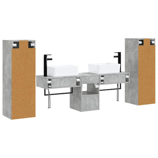 vidaXL Πάγκος χωρίς Νιπτήρα Μ33xΒ34.5xΥ100cm Γκρι Σκυροδέματος