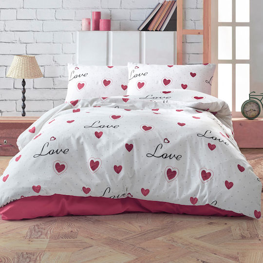 Dimcol Queen 220x240 White-red