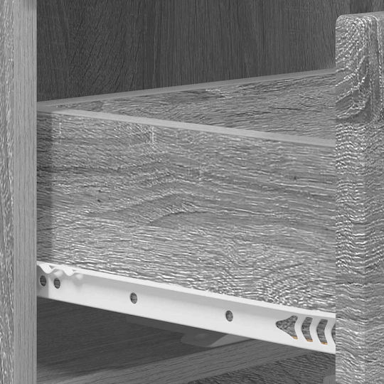 Nachttische Holz Grau 2Stücke 33.5x34.5x50cm