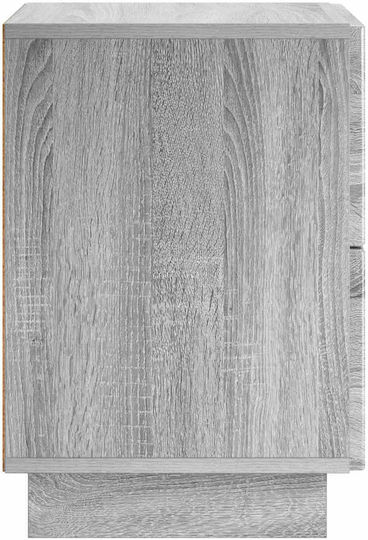 Nachttische Holz Grau 2Stücke 33.5x34.5x50cm