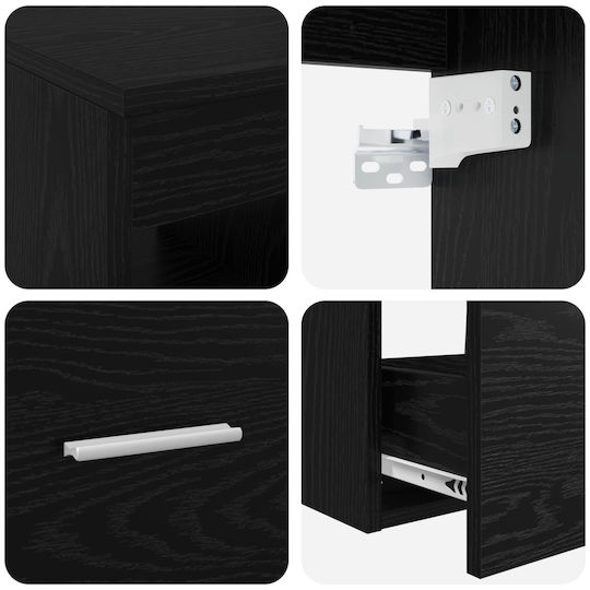 vidaXL Πάγκος χωρίς Νιπτήρα Μ49.5xΒ44.5xΥ65cm Μαύρο