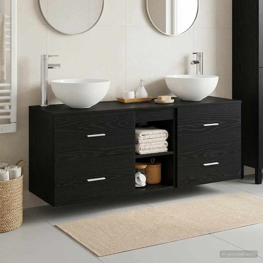 vidaXL Πάγκος χωρίς Νιπτήρα Μ49.5xΒ35xΥ63cm Μαύρη Δρυς