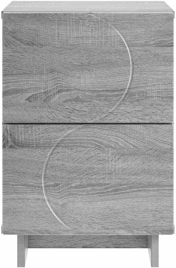 Nachttische Holz Grau 2Stücke 33.5x34.5x50cm