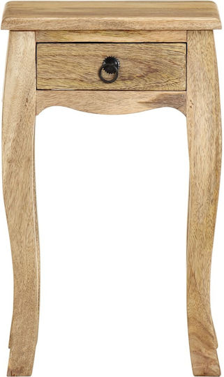Нощно Шкафче От Масивно Дърво Бежово 28x28x46см
