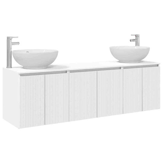 vidaXL Badezimmer Waschtisch-Einheit ohne Waschbecken M49.5xB44.5xH65cm Weiß