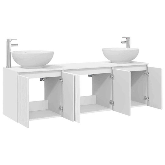 vidaXL Badezimmer Waschtisch-Einheit ohne Waschbecken M49.5xB44.5xH65cm Weiß