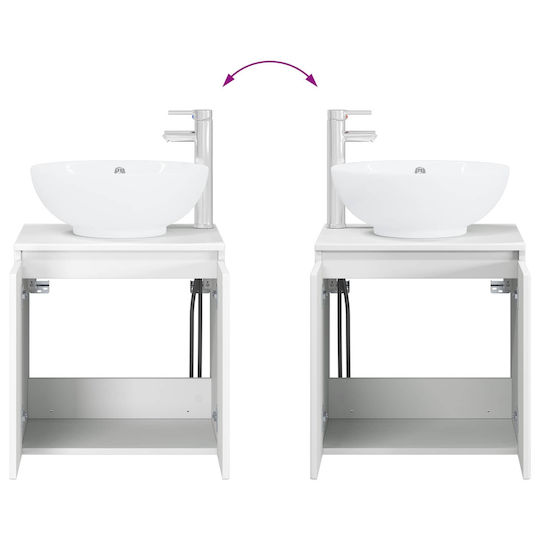 vidaXL Badezimmer Waschtisch-Einheit ohne Waschbecken M49.5xB44.5xH65cm Weiß