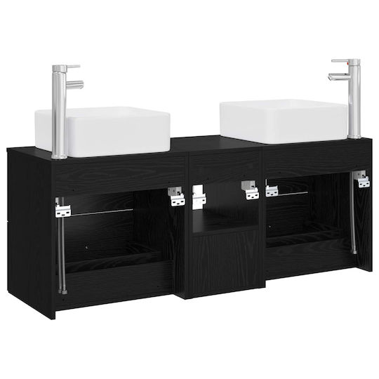 vidaXL Πάγκος χωρίς Νιπτήρα Μ49.5xΒ41xΥ63cm Μαύρη Δρυς